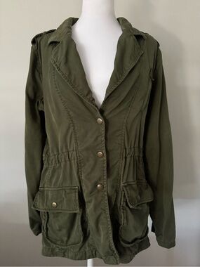 Lucky Brand Military-Style Olive Green Utility Jacket Size M